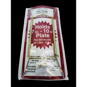 Plate/Dish Hanger Fibre Craft Holds 7" to‎ 10" Plate New In Package Gold Tone